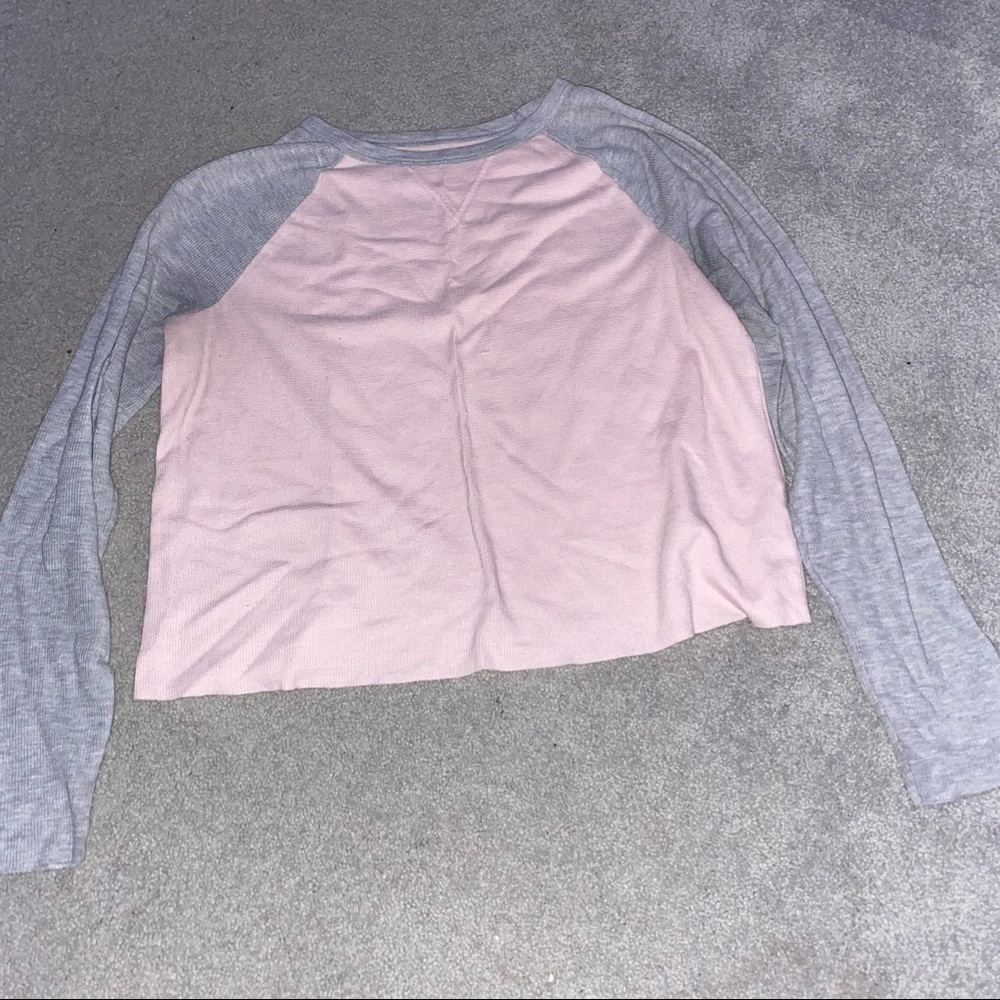 Pink and Gray Long Sleeve Shirt